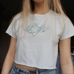 Light Blue Flame Heart Shirt